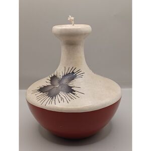 Vintage Ceramic Pottery Rorschach Inkblot Candle Holder